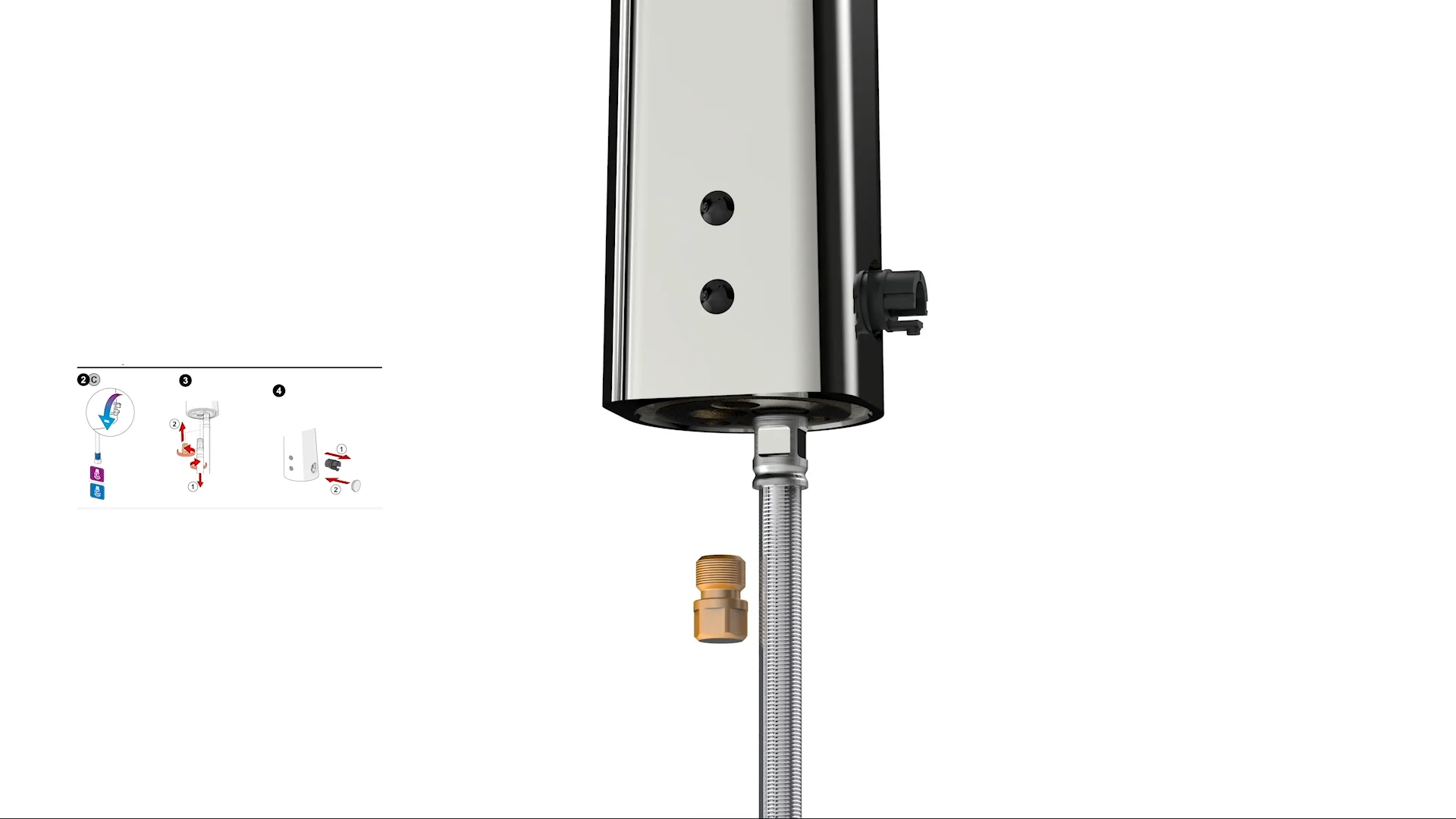 HANSASTELA Touchless faucet - Installing hot water plug for cold water only function